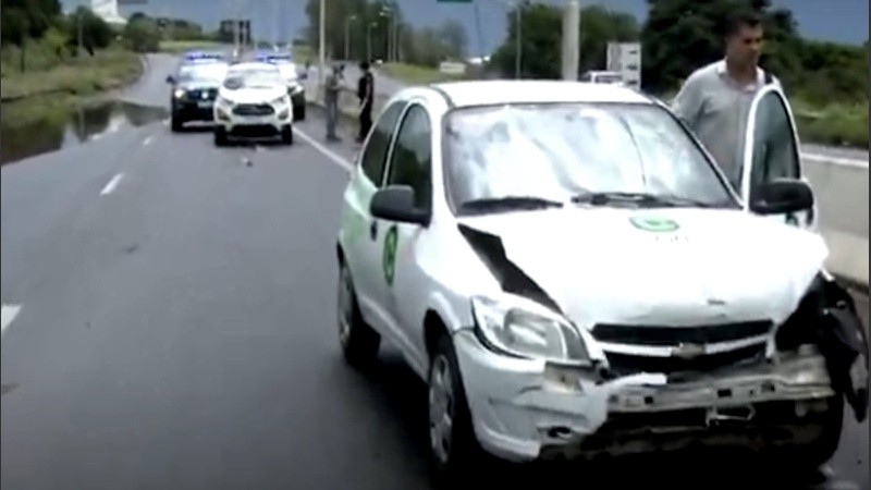 Imagen del siniestro vial en Circunvalación y 27 de Febrero.